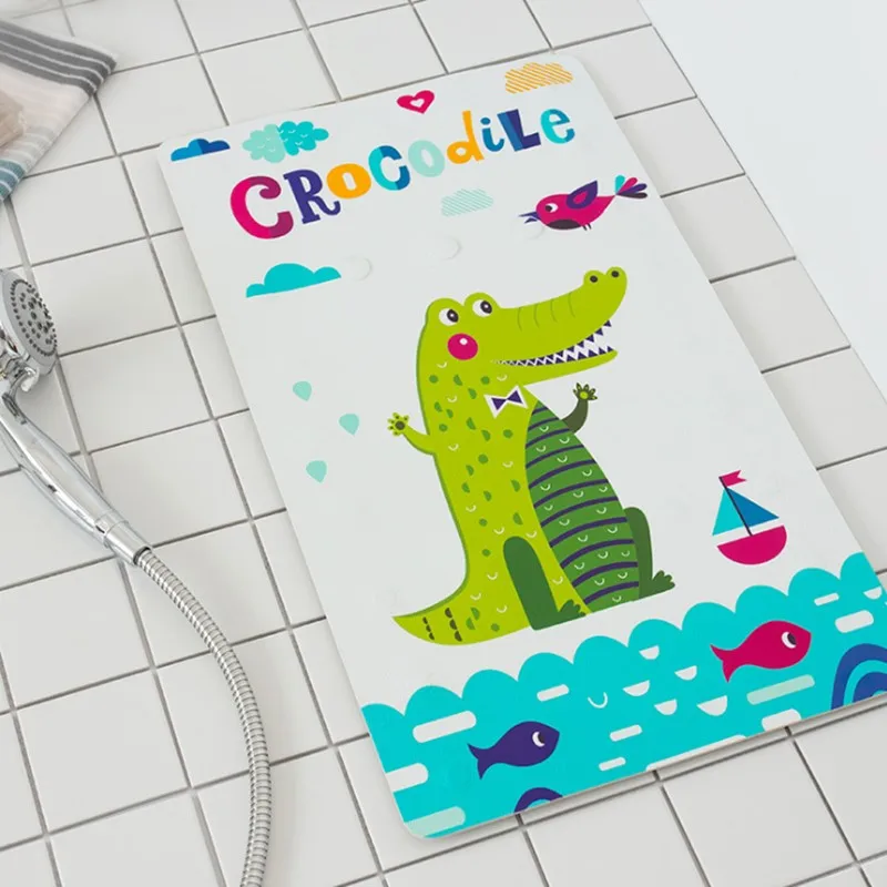 

High Quality Kids Cartoon Animal Shape PU Leather Non- Slip Bath Mat Bathtub Mat Shower Mat