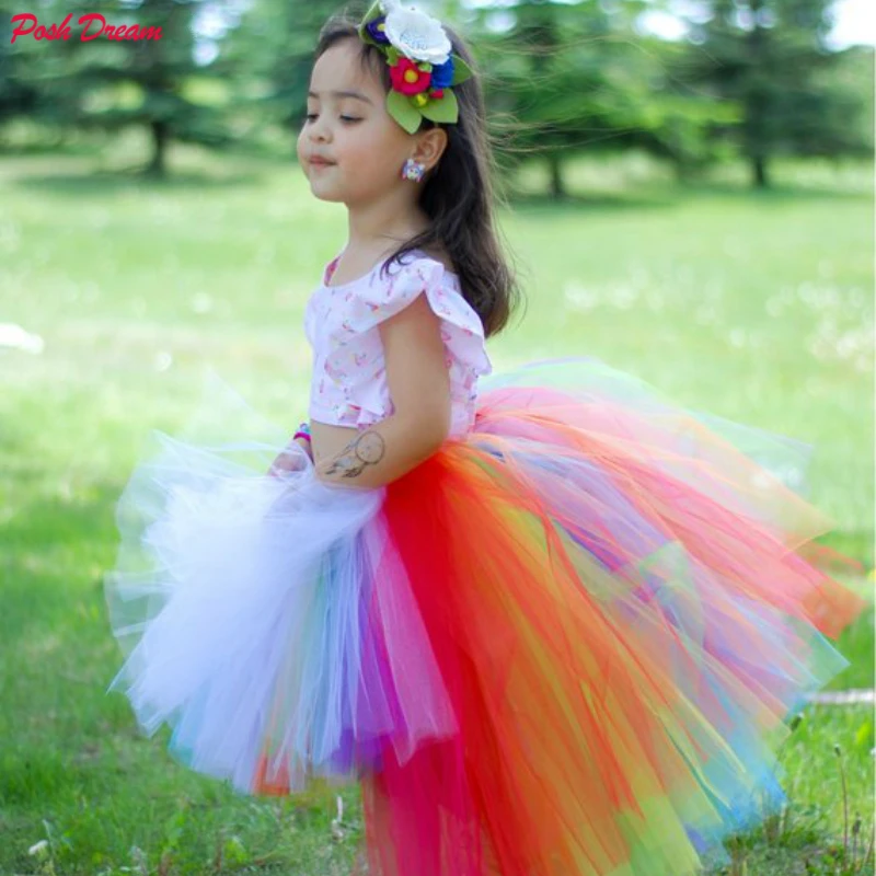 

POSH DREAM Easter Unicorn Tutu Skirts for Children High Low Pastel Magical Unicorn Birthday Tutu Skirts Baby Girls Party Skirts