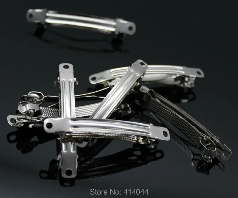 180pcs 60MM Metal French Clips Barrettes Hair Bow DIY Silver Wholesale