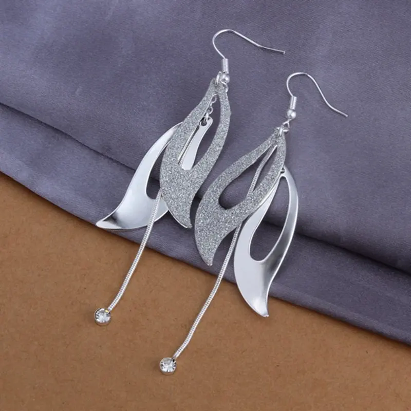 

summer style fine 925 sterling silver earrings 925-sterling-silver jewelry white stone drop Earrings for women SE324