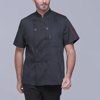 

Men Women Plus Size Short Sleeve Classic Chef Jacket Coat Summer Restaurant Cook Uniforms Food Service Work Apparel With Pockets