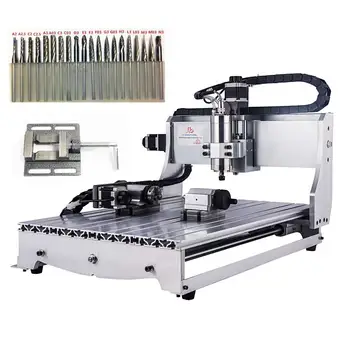 

4axis CNC cutting machine 6040 0.8KW VFD water cooling spindle mach3 wood router