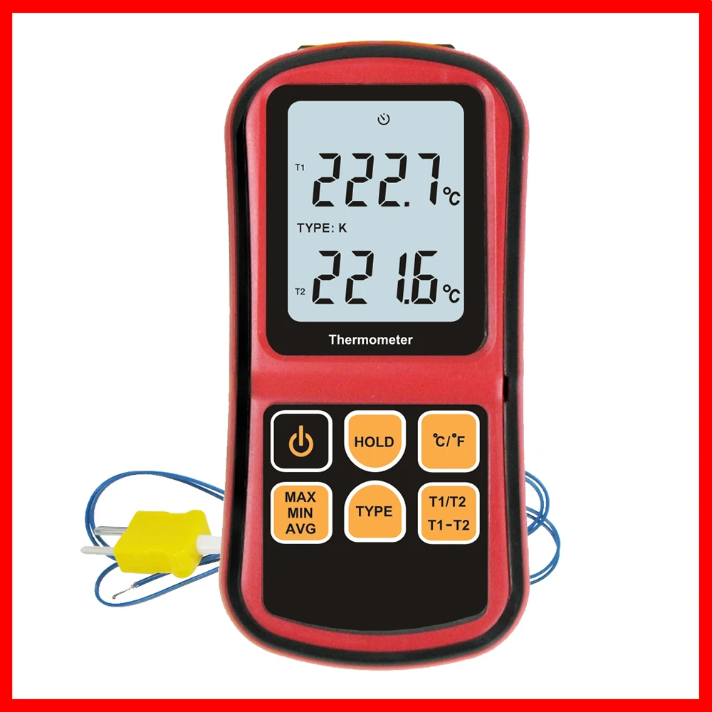 Профессиональный термометр цифровой измерительный слишком Высокоточный измеритель температуры тестер с ЖК-дисплеем задний светильник GM1312