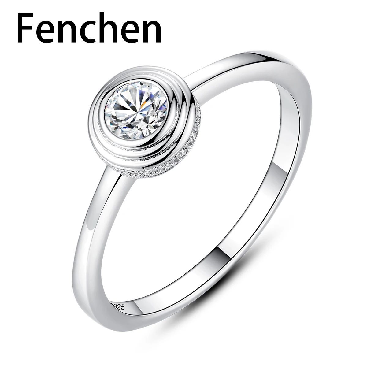 

Fenchen Bridal Wedding Finger Ring Silver 925 Love Rings for Women Sterling Silver Jewelry Gift AR064