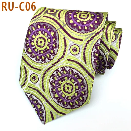 RU-C06 67 цветов, шелковый галстук для мужчин, жаккардовый, 8 см, Модный Цветочный галстук, деловой галстук для свадебной вечеринки, галстук, подарок для Него - Цвет: RU-C06