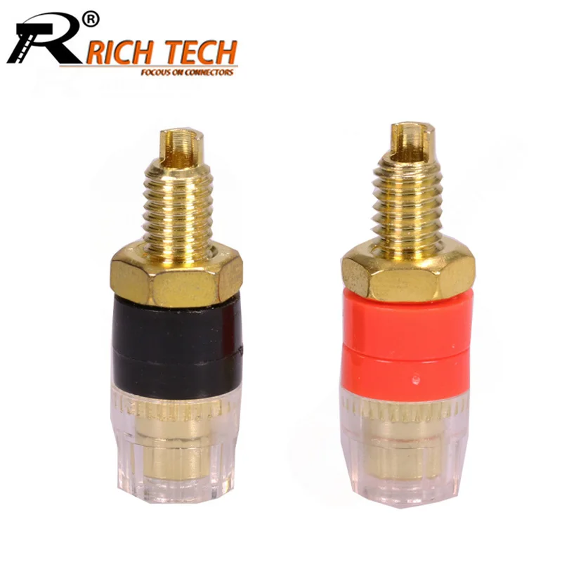 100pcs/lot Banana Plug Terminals Gold Plated Speaker Binding Post