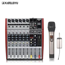 Kateleiyu w6000t6 6-канала высокого качества Лидер продаж USB профессиональное аудио микшер