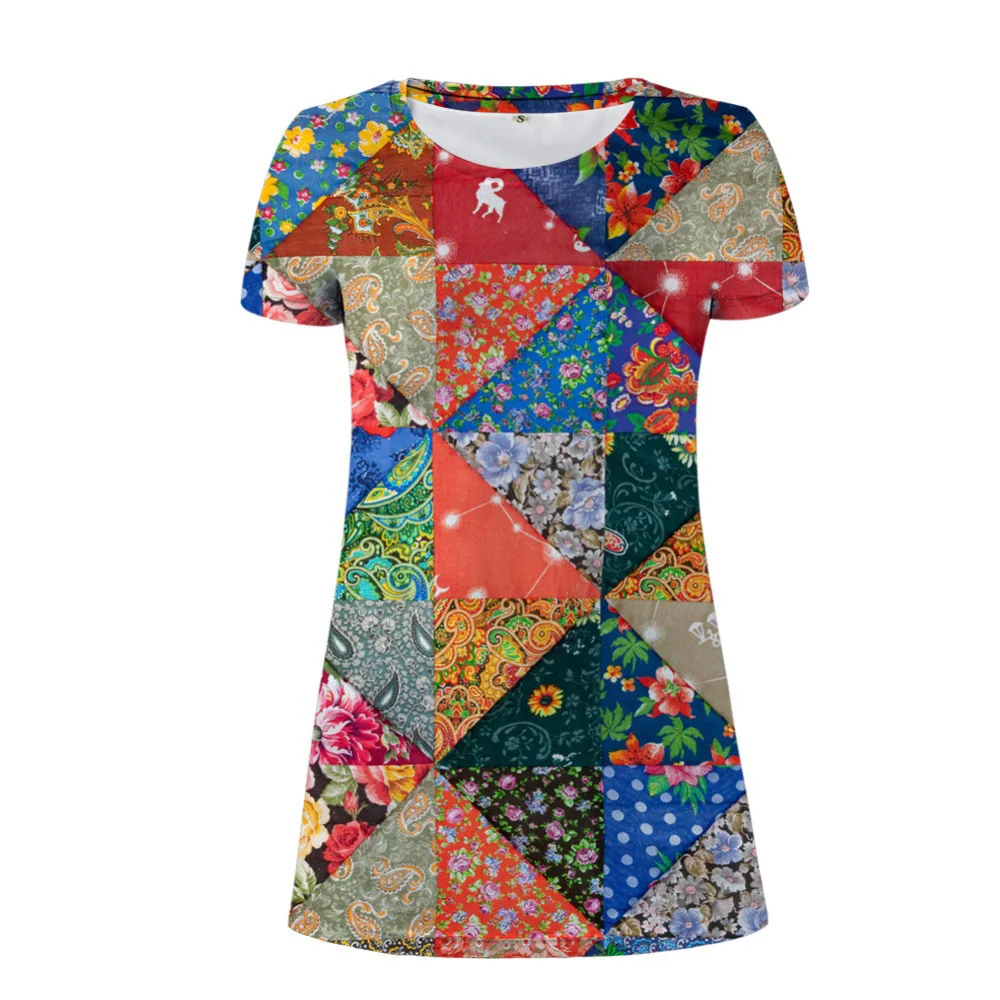 

NoisyDesigns Dress Women Clothing Summer Dress Patchwork Flower Women Casual Sundress Vestidos Feminina Ladies Vintage Dresses