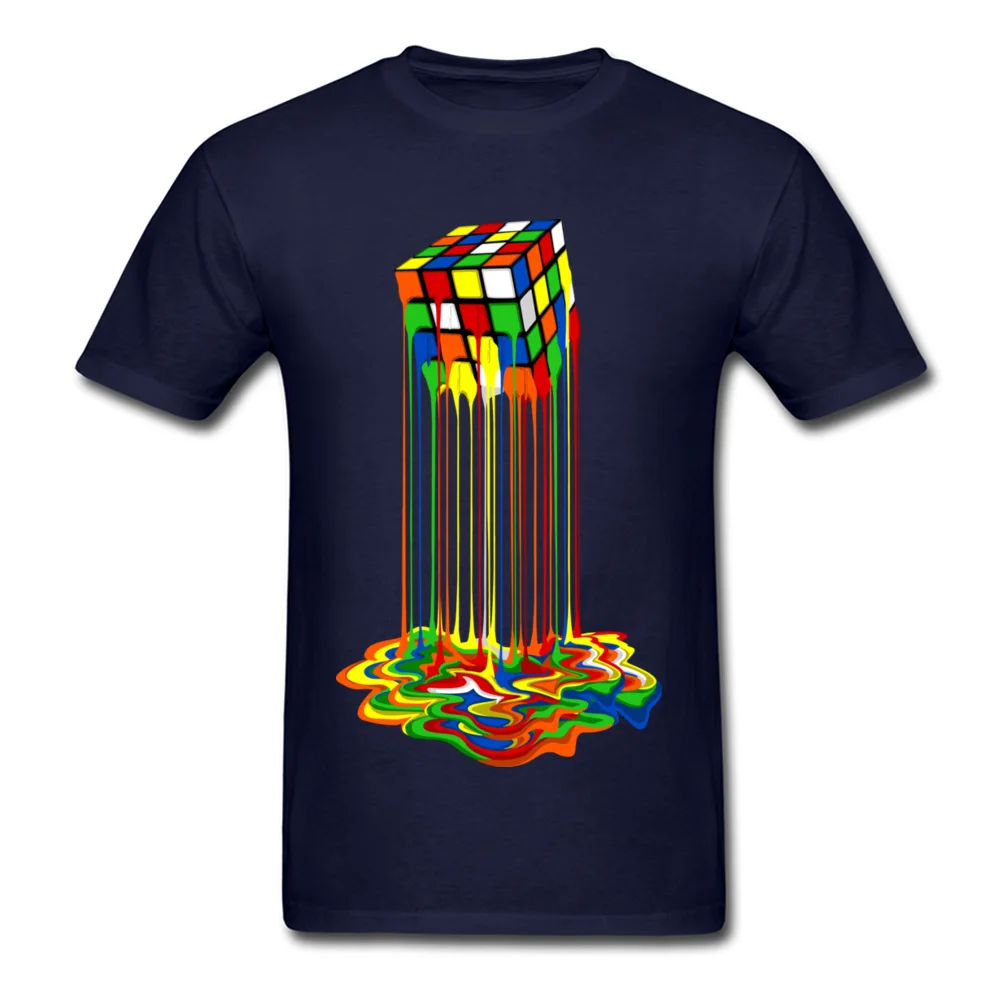 Rainbow Abstraction melted rubix cube_navy