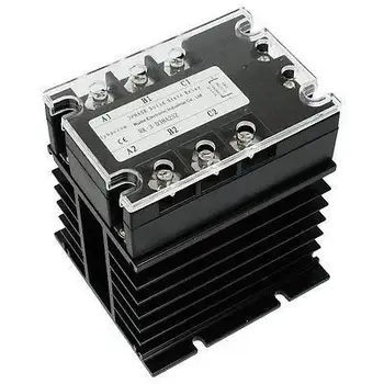 

DC-AC 25A 5-32VDC/ 380VAC 3 Phase SSR Solid State Relay w Heat Sink