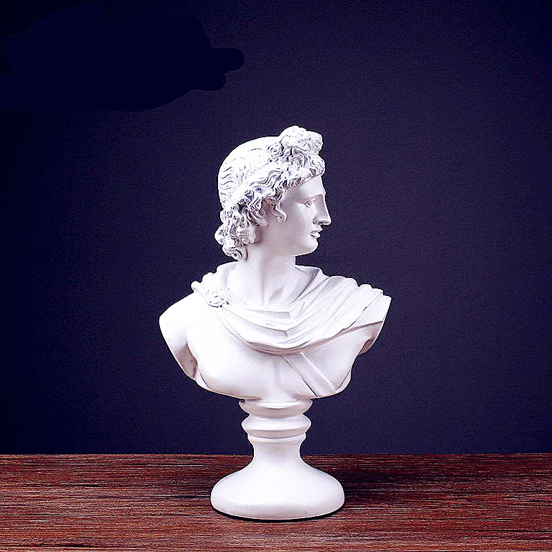 

Retro David Head Portraits Bust Statue Michelangelo Buonarroti Home Desktop Decoration Office Resin Craftwork 31cm L2174