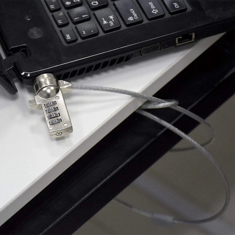 4 Digit Password Notebook Laptop Computer Security Lock Cable Chain For Laptop Anti-Theft 5