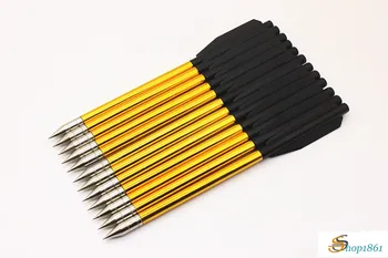

12 pcs 6.5" Aluminum Bolts Arrow For 50 lb / 80 lb Crossbow Pistol Accurate Arrow Hunting
