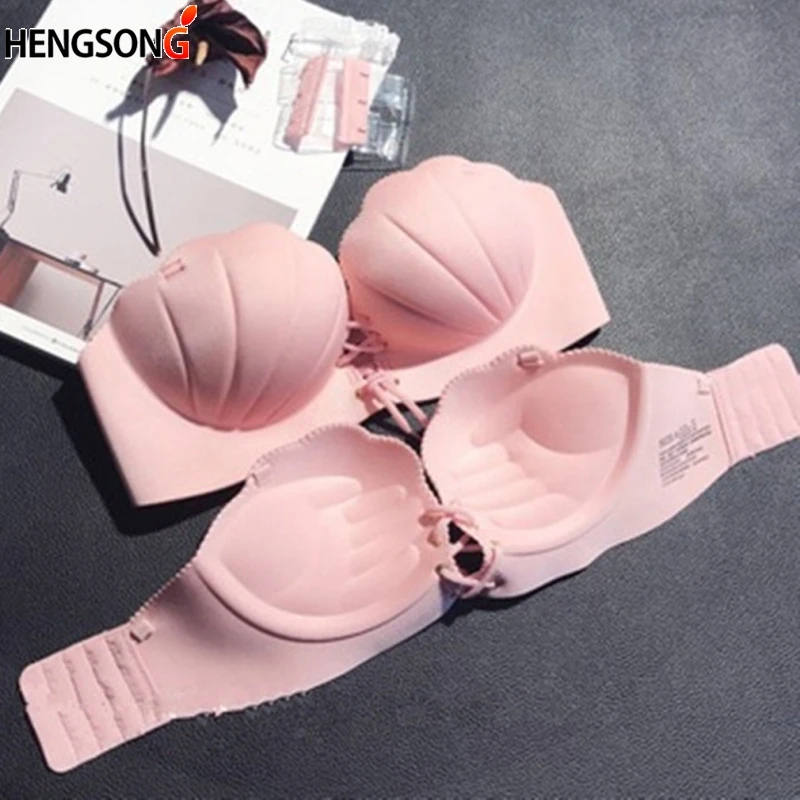 

Sexy Bra Wireless Thick Adjusted Straps Push Up Bra Women Seamless Underwear Women Palm Massage Shell Bra Lingerie