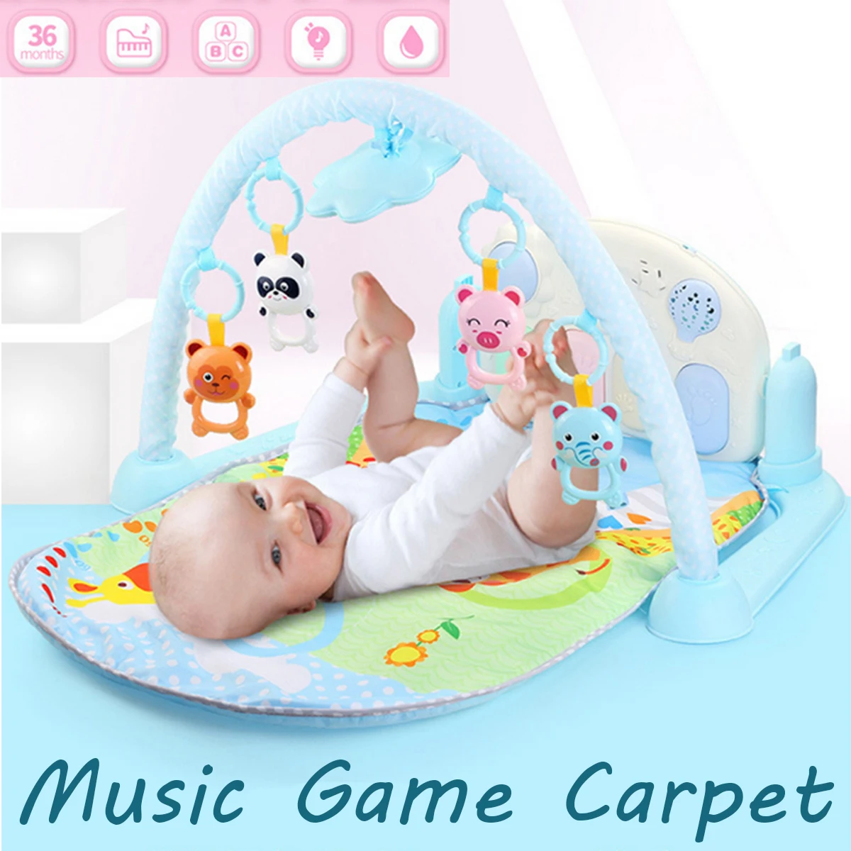 

80x52x45cm Baby Kids Play Mats Projection Fitness Piano Baby Music Foot Music Game Carpet Activity Sleeping Pad Educational Toys