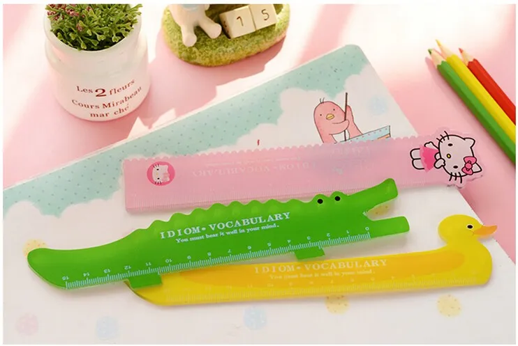 8 шт./лот мультфильм Стиль масштаб 15 см прямой линии правитель Kawaii школьные принадлежности Hello kitty Baymax Тоторо Doraemon стационарные