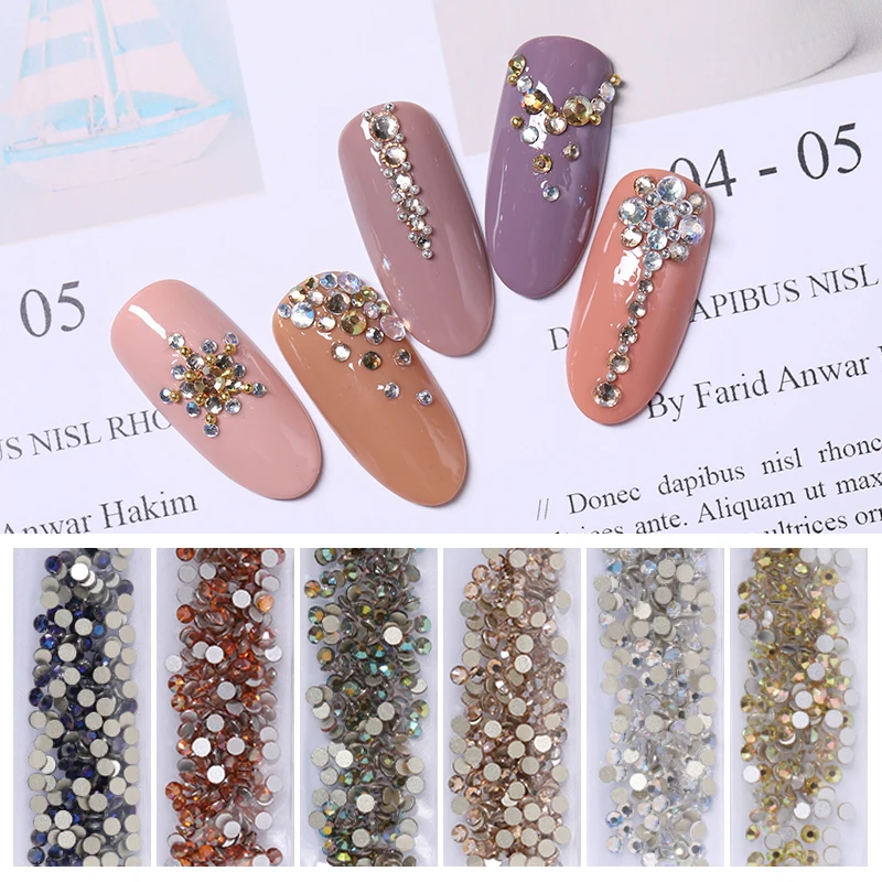 

1 Bag Nail Rhinestones Decoration Holographic Crystal DIY Nail Stones Flat Back Gel Polish Nail Accessories