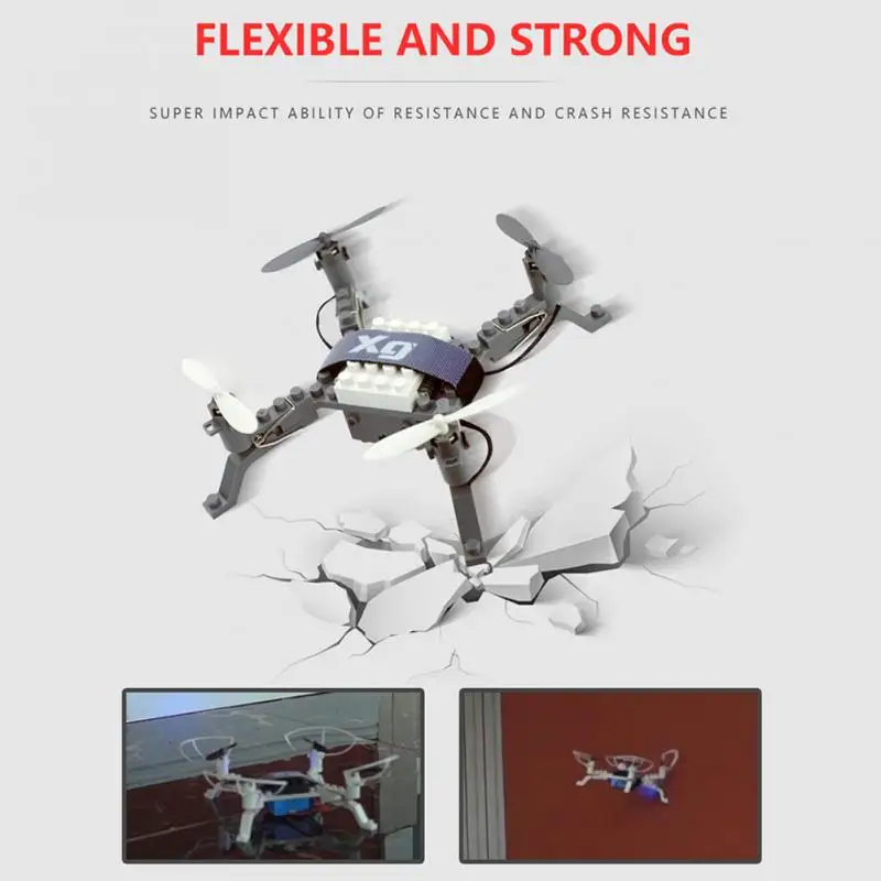

XG171 DIY Building Block Drone Height Hold One Key Return Clip Quadcopter Toy Multi-function RC Drone with Camera Toys for kids