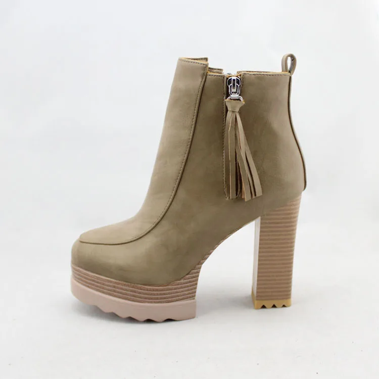 New Women High Heels Ankle Boots Zipper Casual Platform Shoes Woman Fashion Motorcycle Boots Girls Warm Autumn Winter Botas 2017 (15)