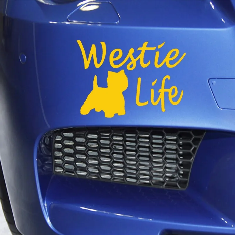 

Pet Cartoon West Highland White Terrier Life Likable funny Sticker For Car Window motorcycles Truck Vinyl Decal Car Styling Jdm