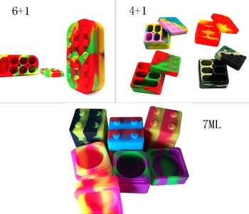 

Non-stick Silicone Containers 4in1 For Wax 7ml 6+1 Silicone Oil Container FDA Food Grade Silicone Dab Wax 26ml Container Jars