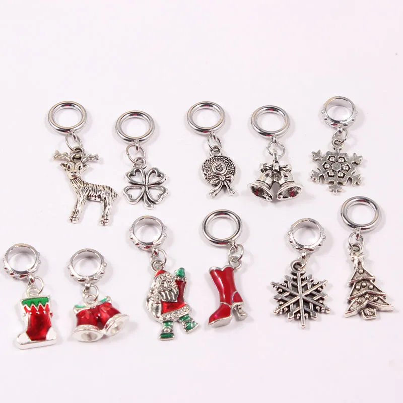 Mix Christmas Floating Charms Dangle Fit 6mm Leather Endless Bracelet 20PCS | Украшения и аксессуары
