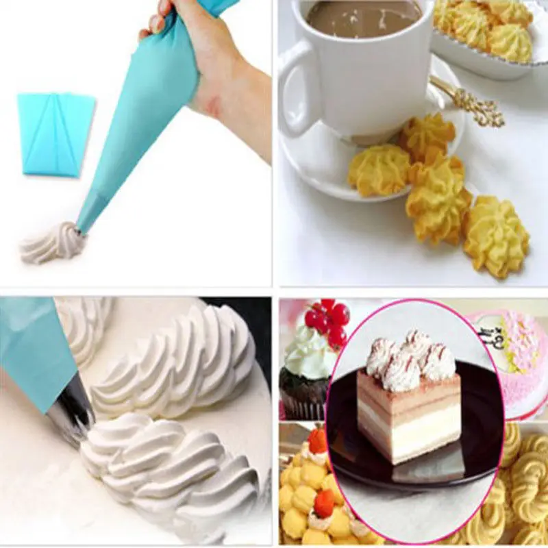 Кулек для крема. Разноцветный крем в кондитерском мешке. Кулек для крема. Кондитерский мешок для глазури. Мешочек для украшения блюд delícia 35 cм, эластичный tescoma.