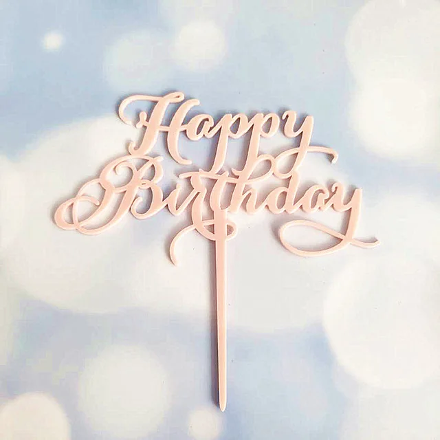 С днем рождения акриловый Топпер для торта розовое золото сердце акриловый Топпер для кекса на день рождения украшения детский душ