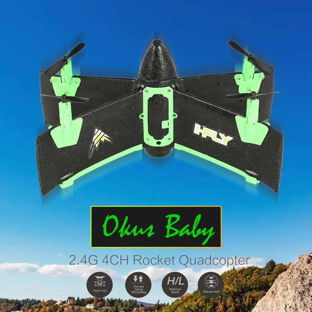 

Newest 2.4G 4CH Wing Rocket Quadcopter Altitude Hold One Key Take off/Land Mini RC Drone RTF Toys Gift For Kids Quadrocopter