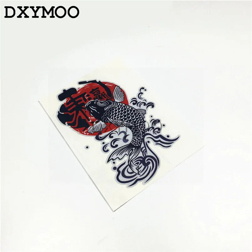 

Japanese JDM DONG YING SUV Car Stickers Fish Carp Motorcycle HelmetAuto Window Vinyl Decals 3M Reflective 15x10cm