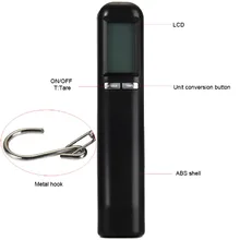 ЖК-дисплей подсветкой 40 кг путешествия Портативный чемодан, багаж чемодан сумка Вес цифровой Крюк для взвешивания Весы