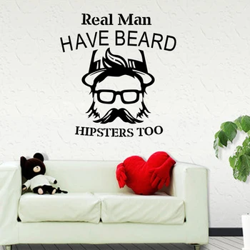 

Real Man Barber Shop Sticker Chop Bread Decal Haircut Posters Vinyl Wall Art Decals Decor Windows Decoration Mural