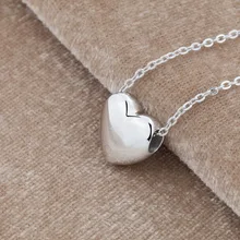 Ожерелья и кулоны в форме сердца из стерлингового серебра 925 пробы для женщин, длинное массивное ожерелье, модные ювелирные изделия из стерлингового серебра