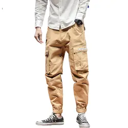 Прямая доставка; 2018 г.; Топ Мода Мульти-карман мужские брюки-карго высокого качества для мужчин хип-хоп брюки M-XXL AXP142