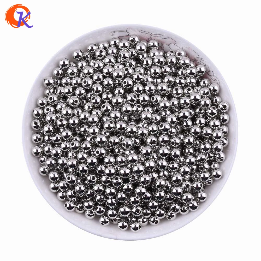 

Cordial Design Wholesale 1000Pcs Rhodium Color Smooth Round CCB Plastic Spacers Beads 5mm Not Metal Material For Jewelry Making