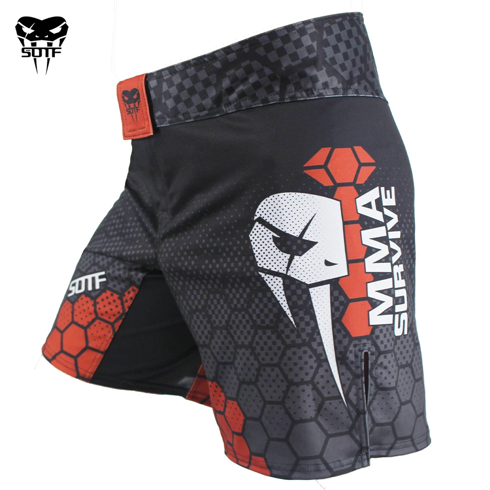 SOTF MMA геометрические технологии змеиная голова фитнес дышащие боксерские шорты
