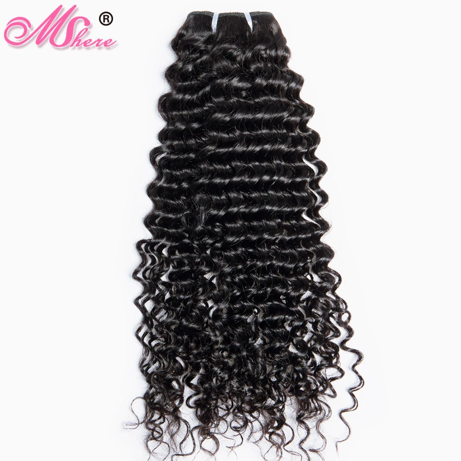 

Peruvian Deep Curly Hair Weave Bundles Natural Color Non Remy Hair 100% Human Hair Weft MSHere Hair Products