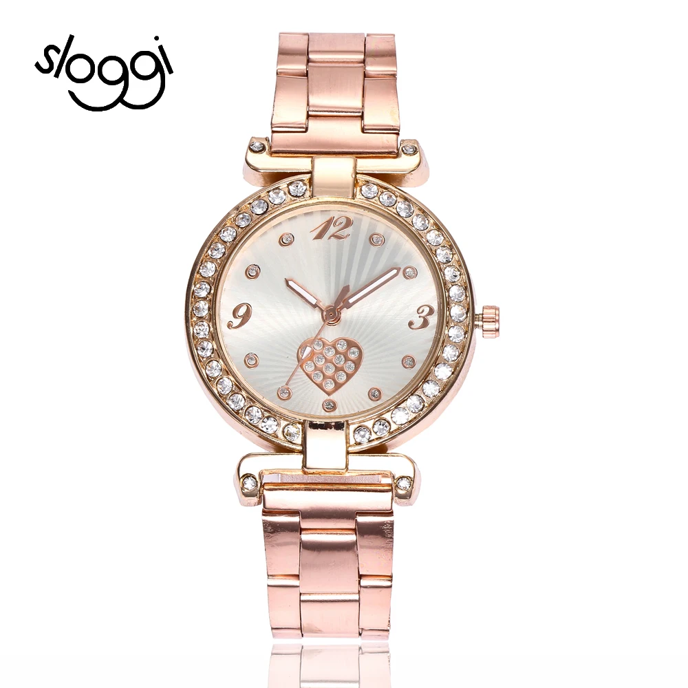 

Sloggi high quality Personality Casual Luxury Red heart Rhinestone Quartz Dress Women Watch ladies Wristwatch Reloj-mujer