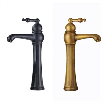 

Copper faucet European style antique single-hole basin faucet bathroom cold and hot mixed faucet