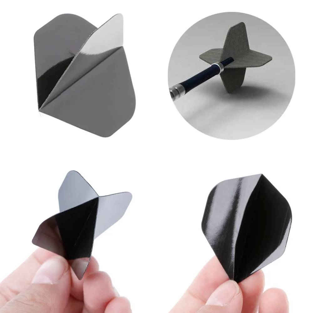 

30 Pcs High Quality Simple Pure Black PET Dart Flights New 2018