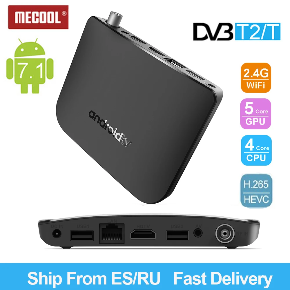 

M8S PLUS DVB-T2 Android 7.1 WiFi TV Box Amlogic S905D 1G ROM 8G RAM 2.4G 100M Support 4K H.265 DVB T2 Thin M8S Plus Media Player