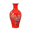 68cm Large Chinese Red Ceramic Floor Vase Decoration Gold Peony Vase 2