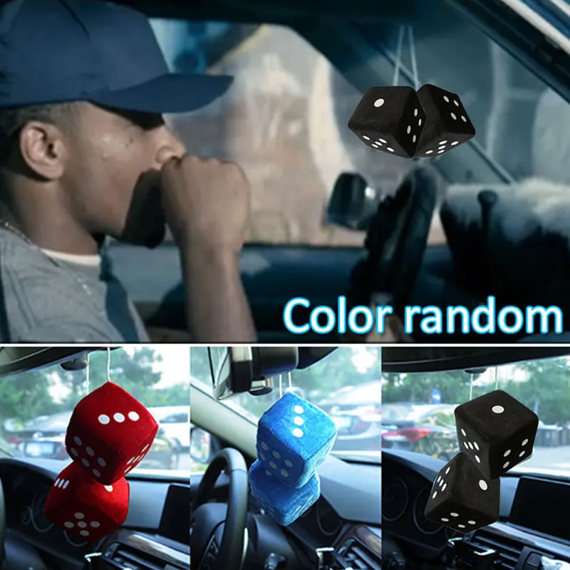 

Vehemo Multi-Color Rearview Mirror Auto Plush Dice Plush Dice Vehicle Fashion Accessories Car Styling Car Plush Dice