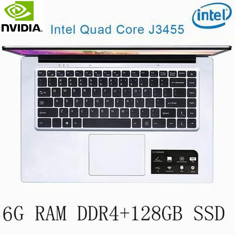 

P2-24 6G RAM 128G SSD Intel Celeron J3455 NvIDIA GeForce 940M Gaming laptop keyboard and OS language available for choose