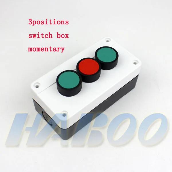 

momentary push button switch &protection box 2pcs /lot 1NO/1NC push button switch with 3positions