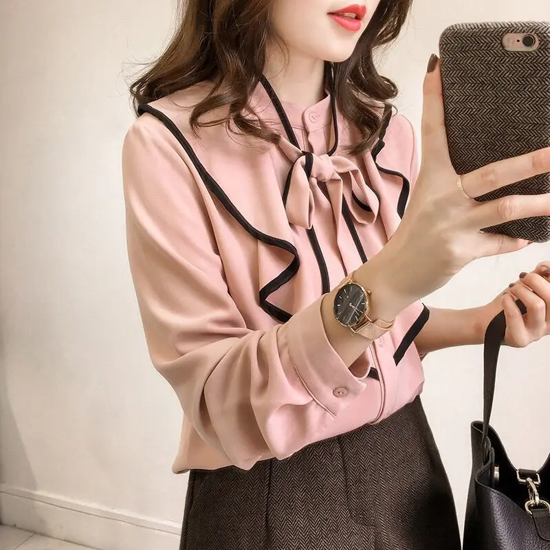 

Alharbi Hot selling 2019 Summer Long Sleeve Shirt Loose Print Women Blouse for Womens
