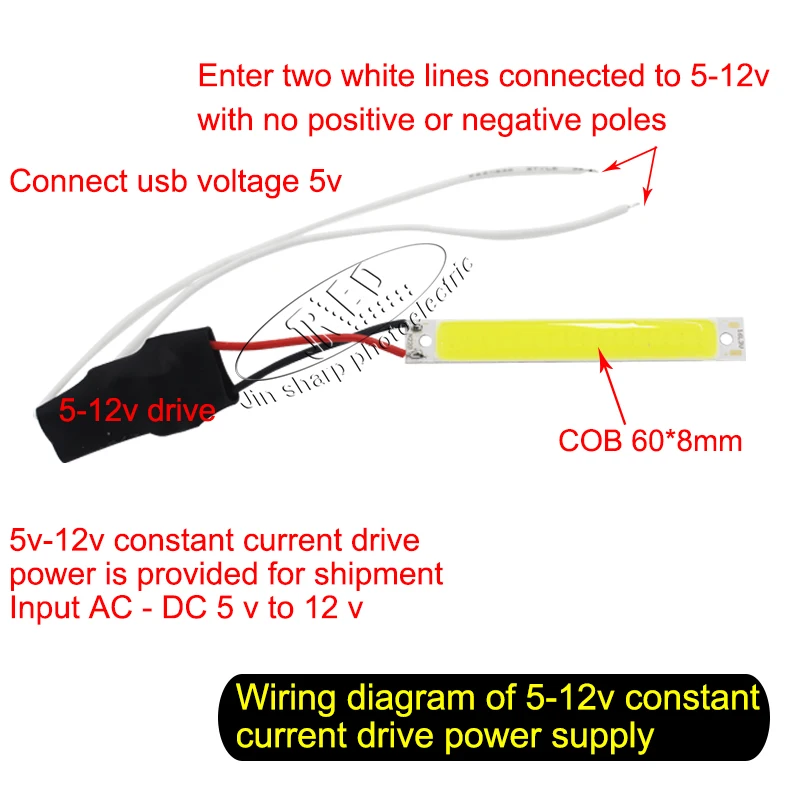 1 Вт 3 светодиодный длинный cob USB 5 в 12 В COB светильник матрица luzes bar 60*8 мм лампочка