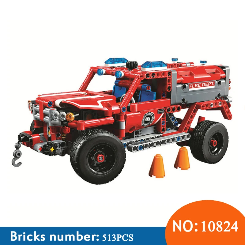 

BELA 10824 513Pcs Technic 2in1 The First Responder Truck Vehicle Bela Building Block Compatible 42075 Brick Toys For Children