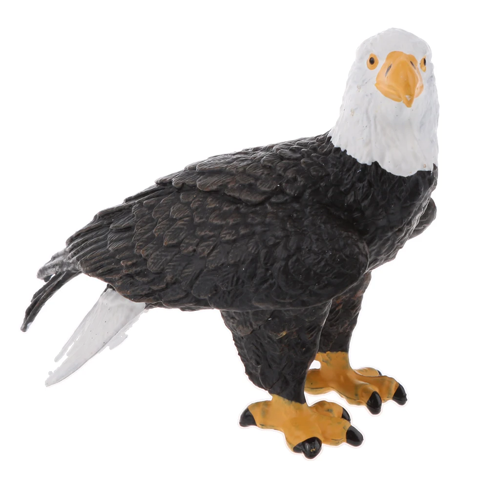 Lifelike Forest Bald Eagle Figures Animal Model Bird Figurine PVC Home/Office Decor Ornaments Decoration Statue Toys