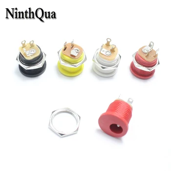 

4pcs DC-022 5.5*2.1mm / 5.5x2.1mm DC Power Plug Socket Connector With Nut Panel Mounting Jack Adaptor Red Black Yellow White